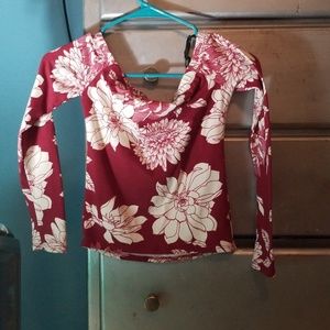 Floral off shoulder crop top